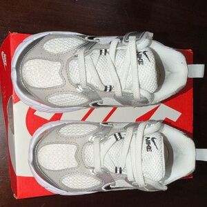 Nike Kids White and Gray Athletic Sneakers
